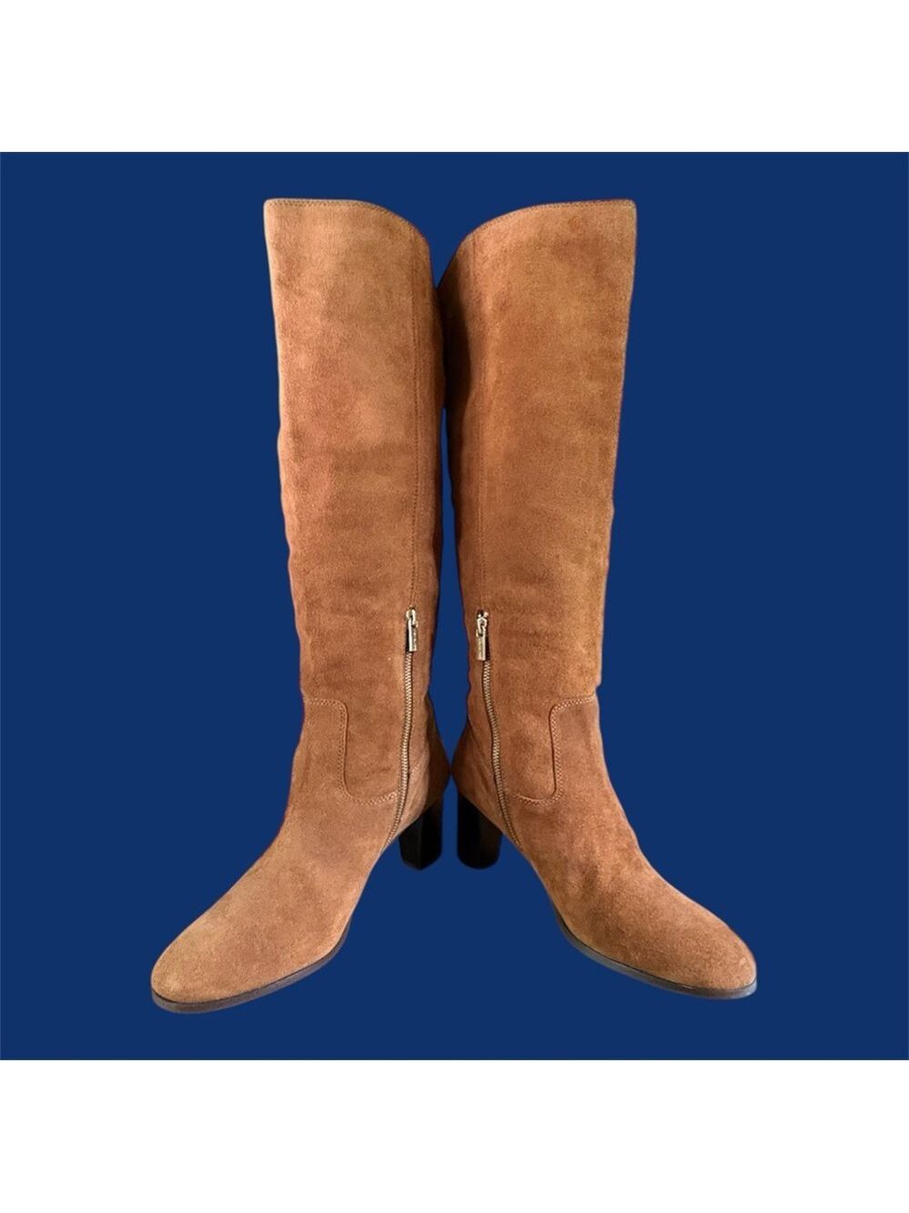 Michael Kors Cognac Suede Knee High Boots. Size 11. Worn once. Just like new! - Picture 4 of 12